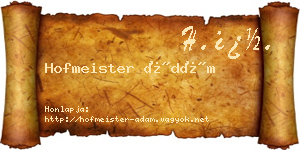 Hofmeister Ádám névjegykártya